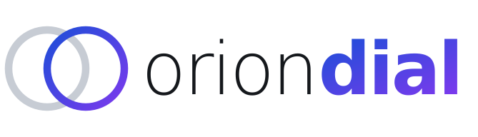 OrionDial logo, dark version, for light backgrounds